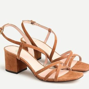 NEW J Crew Odette strappy sandals in suede Size 11